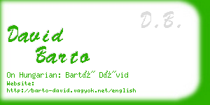 david barto business card